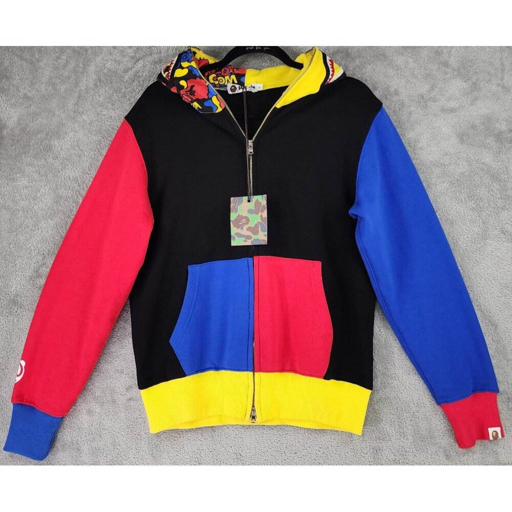 BAPE Medicom Toy Bear Shark Hoodie Unisex Medium Multicolor Full Zip Long Sleeve